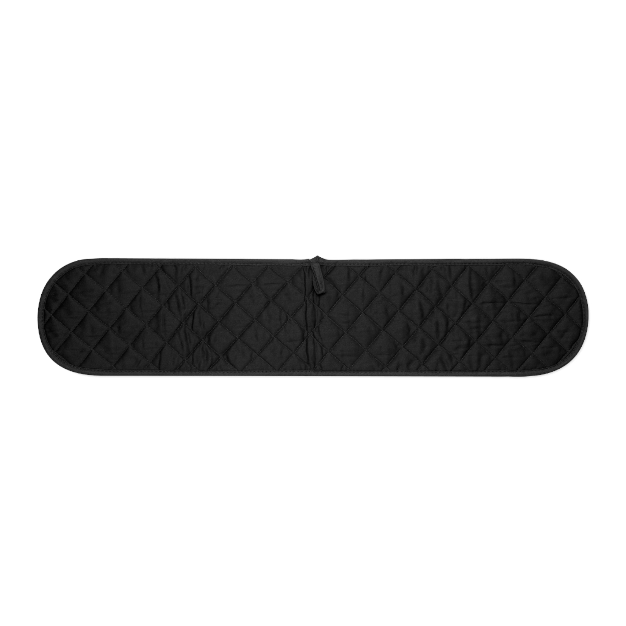 Black Double Oven Mitts with Circular Compass Medallion - Heat-Resistant Pot Holder Sleeve