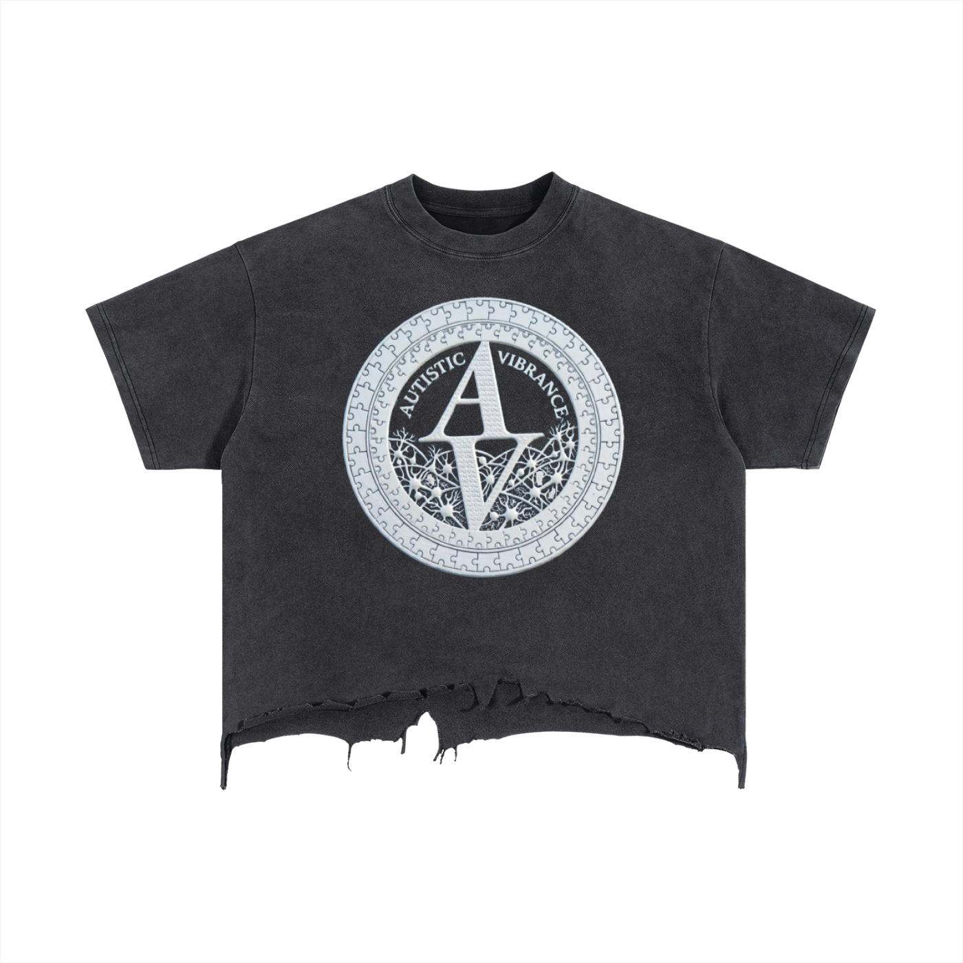 Vintage Wash Boxy Distressed Hem T-Shirt