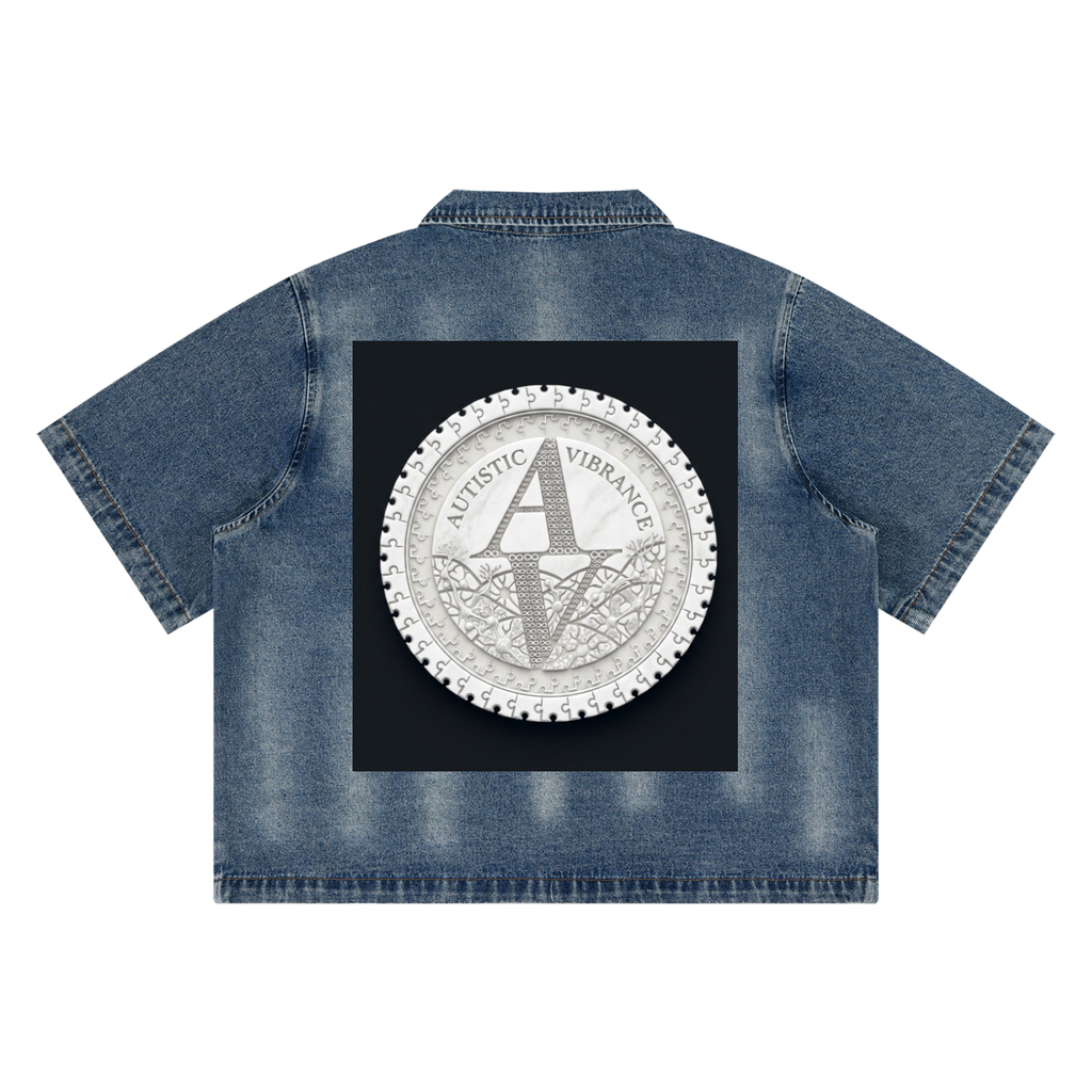 Unisex Vintage Washed Full-Zip Denim Shirt