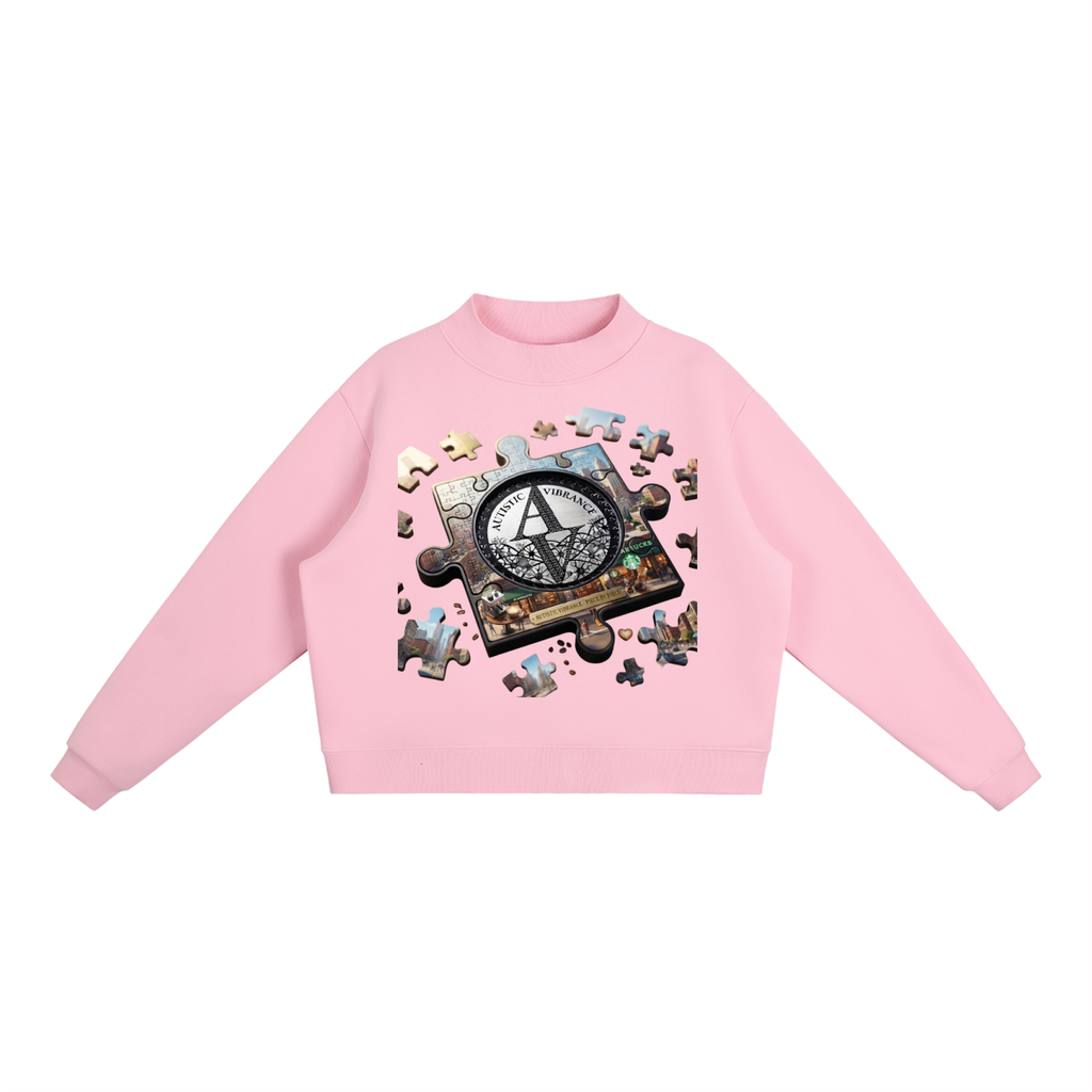 Essential Fleece Mock-Neck Crew Sweatshirt