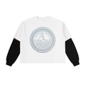 Layered Contrast Sleeve Cotton T-Shirt