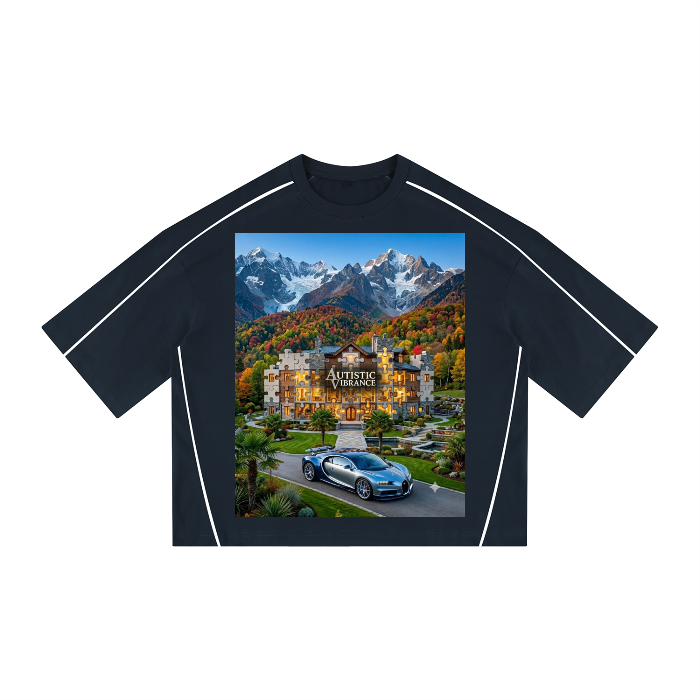 Unisex Heavyweight Boxy Piping T-Shirt