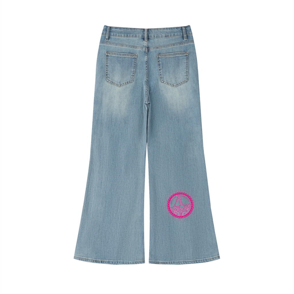 Women's Vintage Wash Flared Leg Jeans