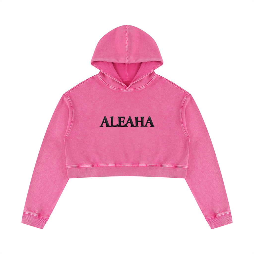 Women’s Mineral Washed Crop Hoodie