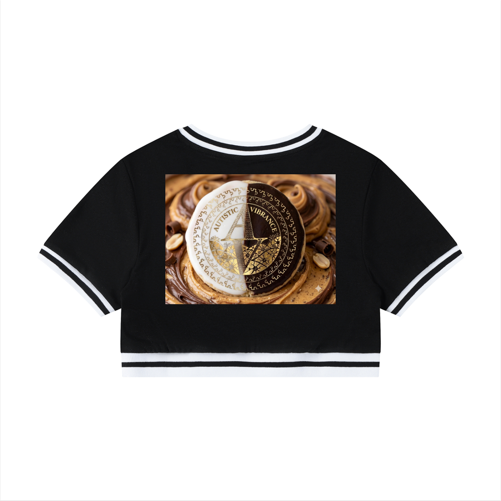 Women's Color Block V-Neck Crop T-Shirt