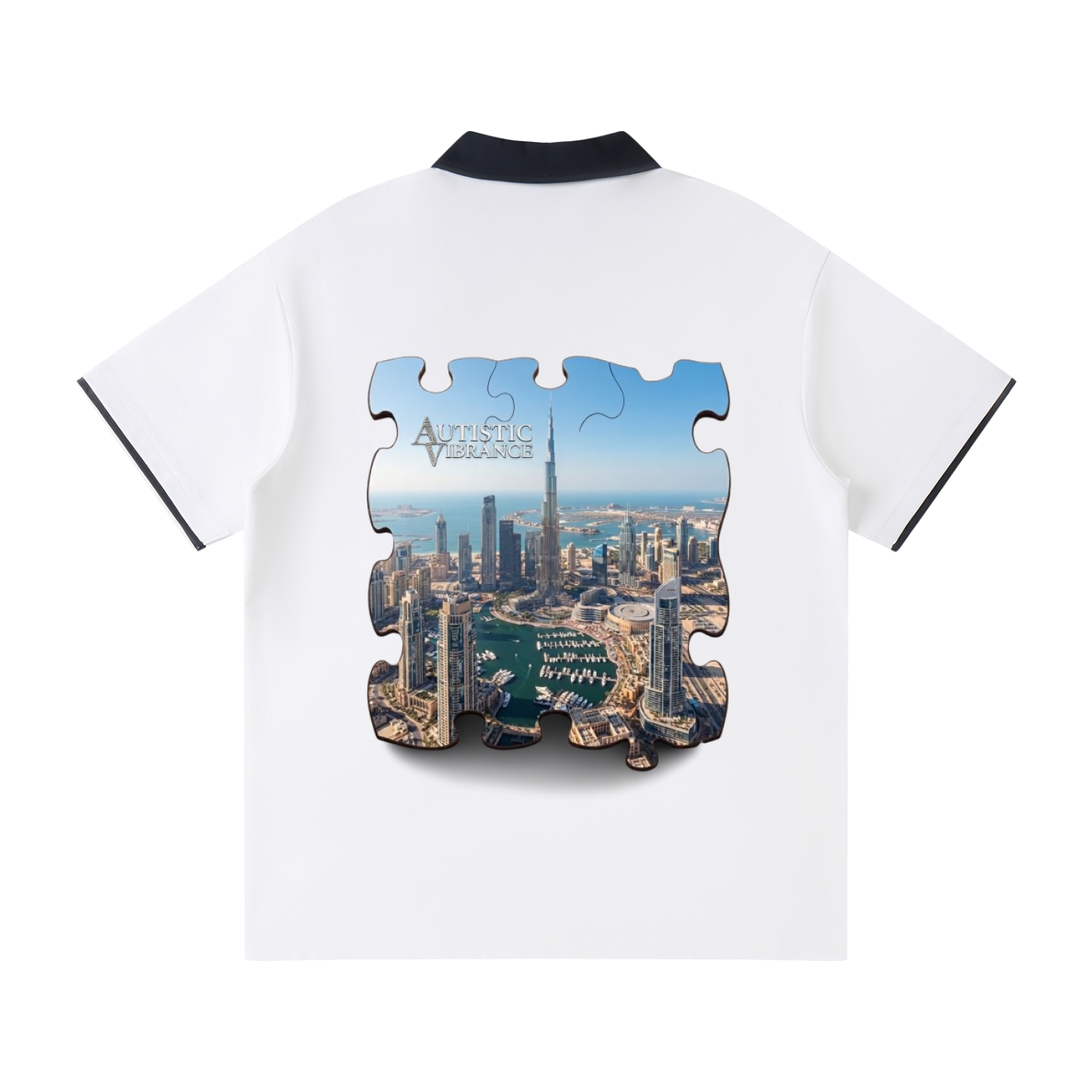 Contrast Collar Raglan Polo Shirt