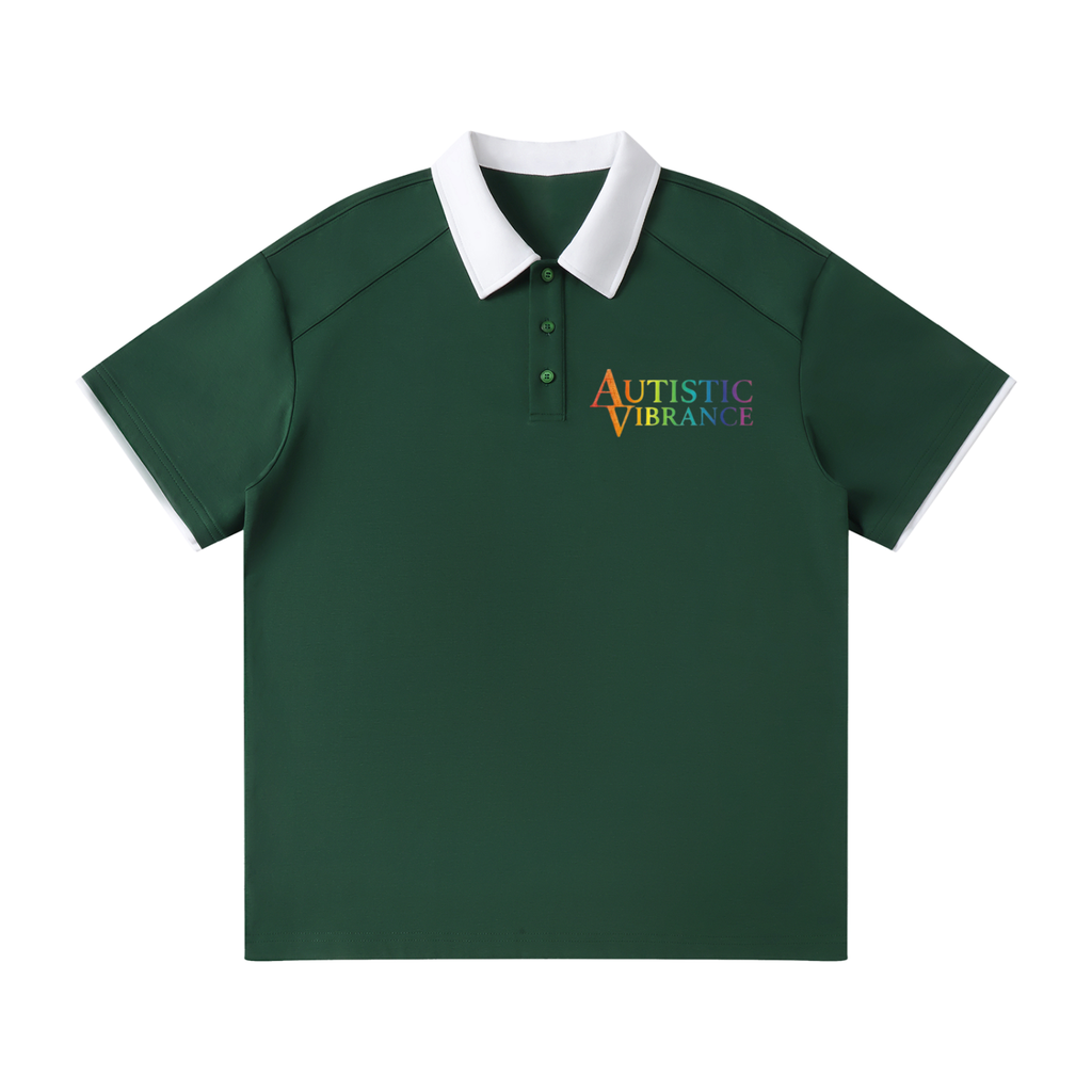 Contrast Collar Raglan Polo Shirt