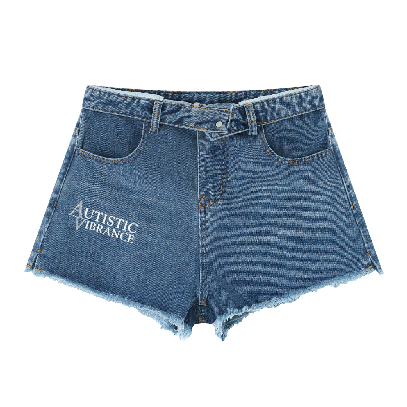 Autistic Vibrance High Rise Denim Shorts