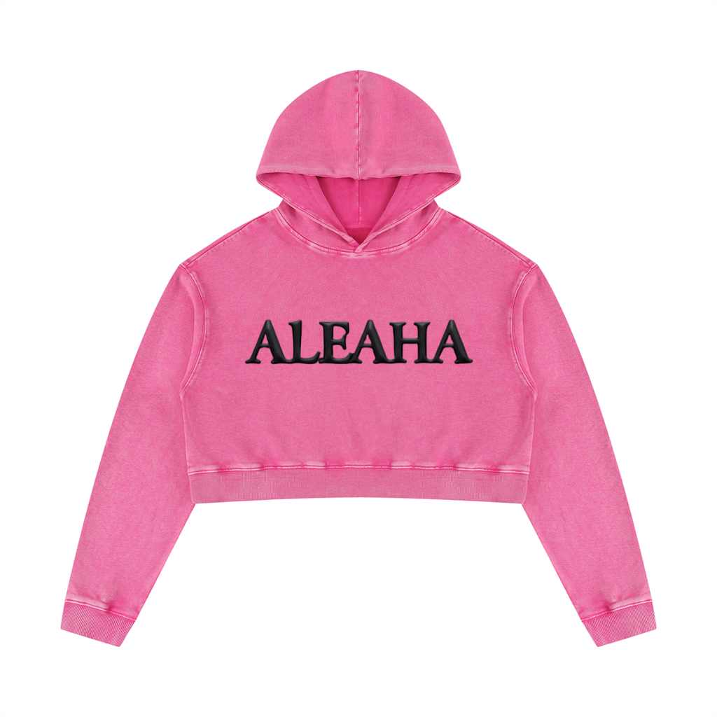 Women’s Mineral Washed Crop Hoodie