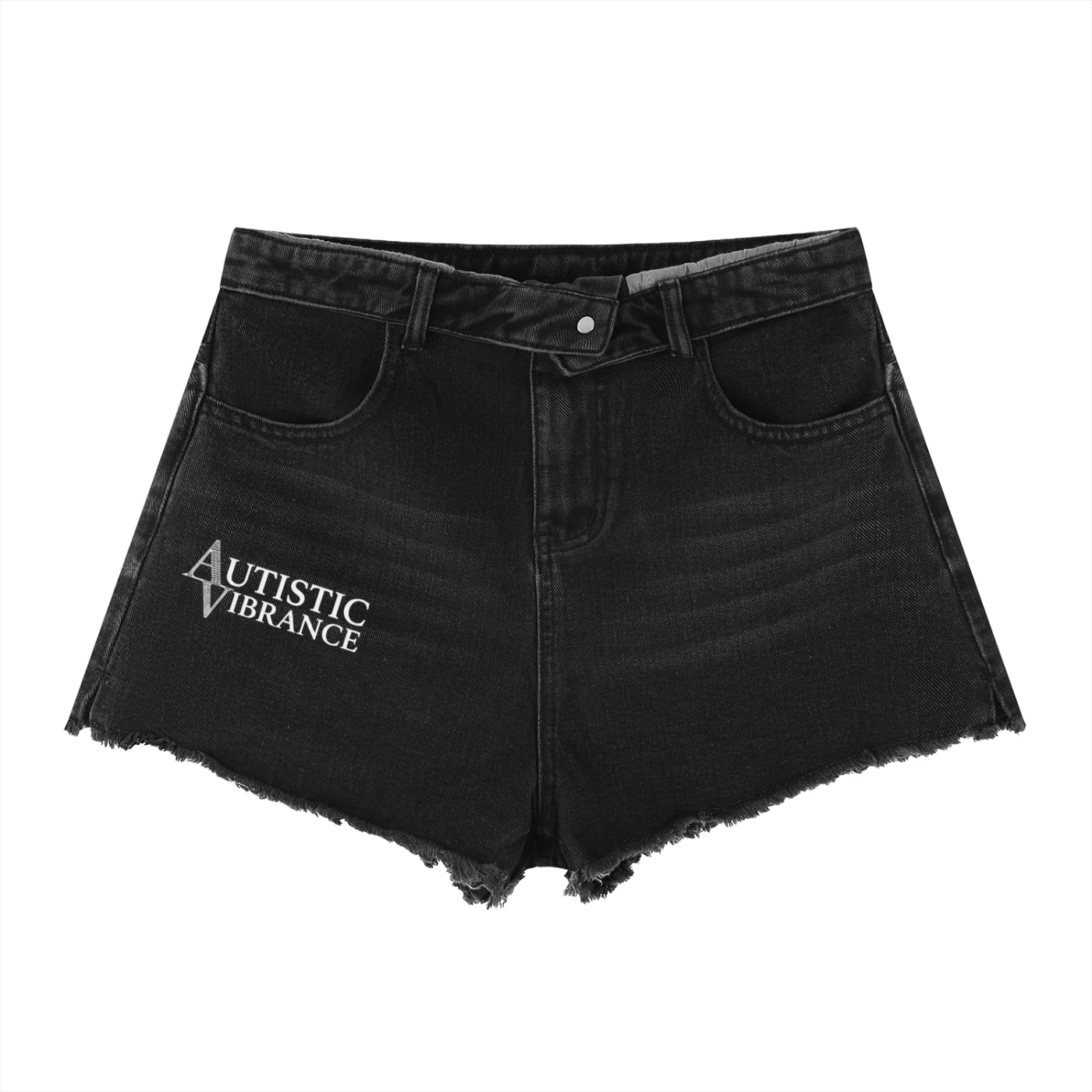 Autistic Vibrance High Rise Denim Shorts