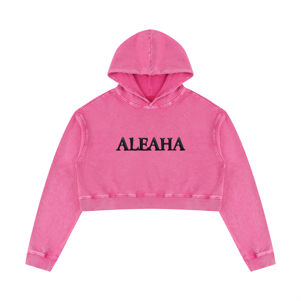 Women’s Mineral Washed Crop Hoodie