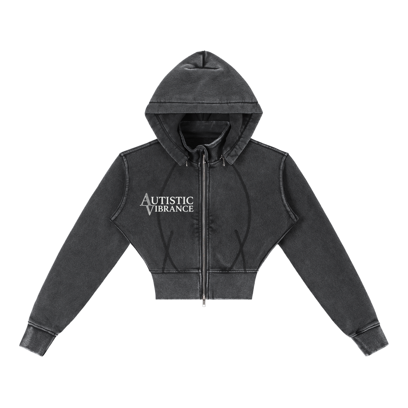 Vintage Washed Cropped Fleece Hoodie