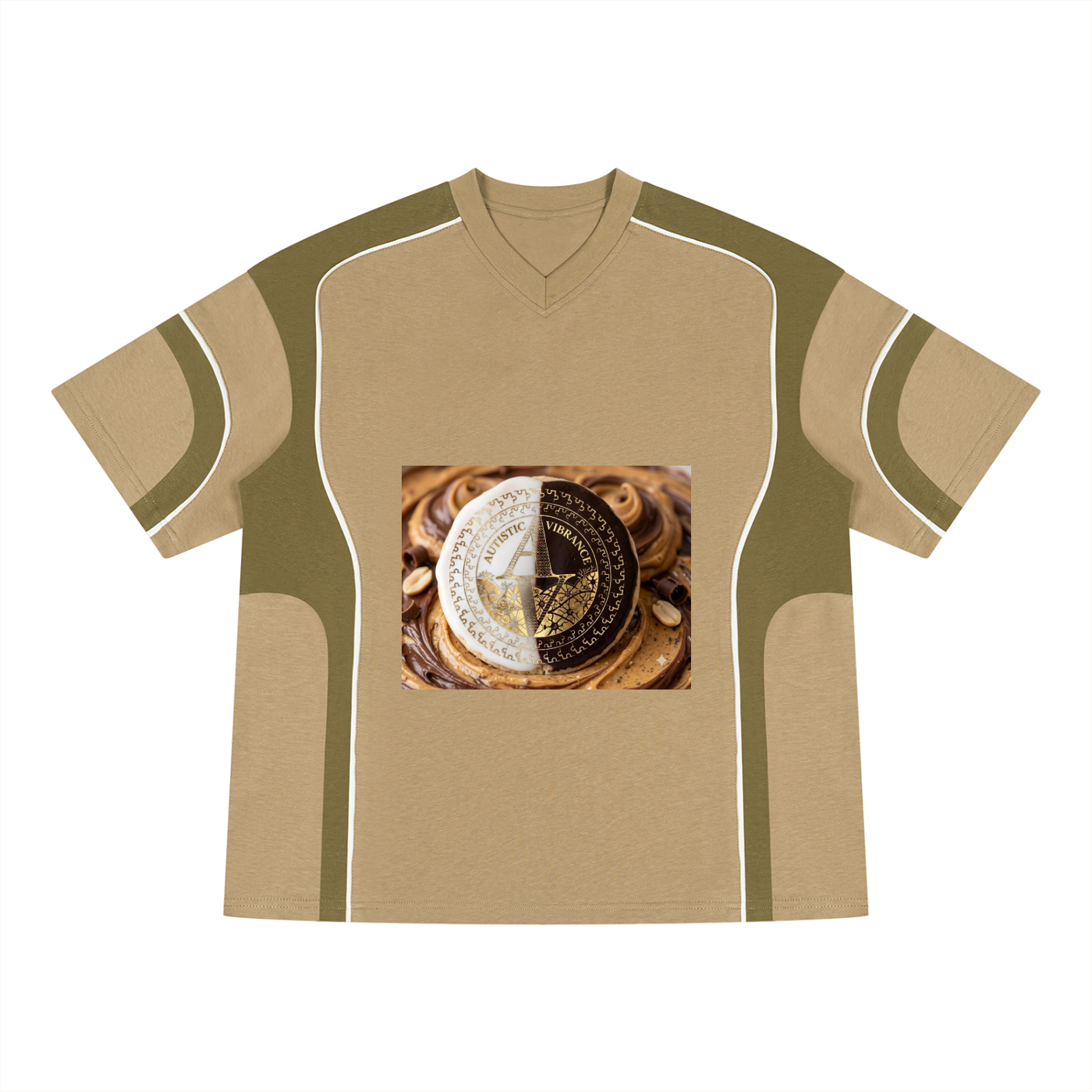 Unisex Color Block V-Neck T-Shirt