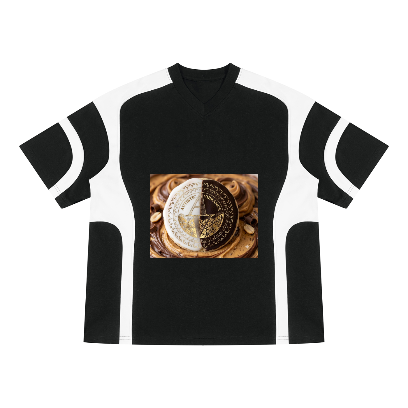 Unisex Color Block V-Neck T-Shirt