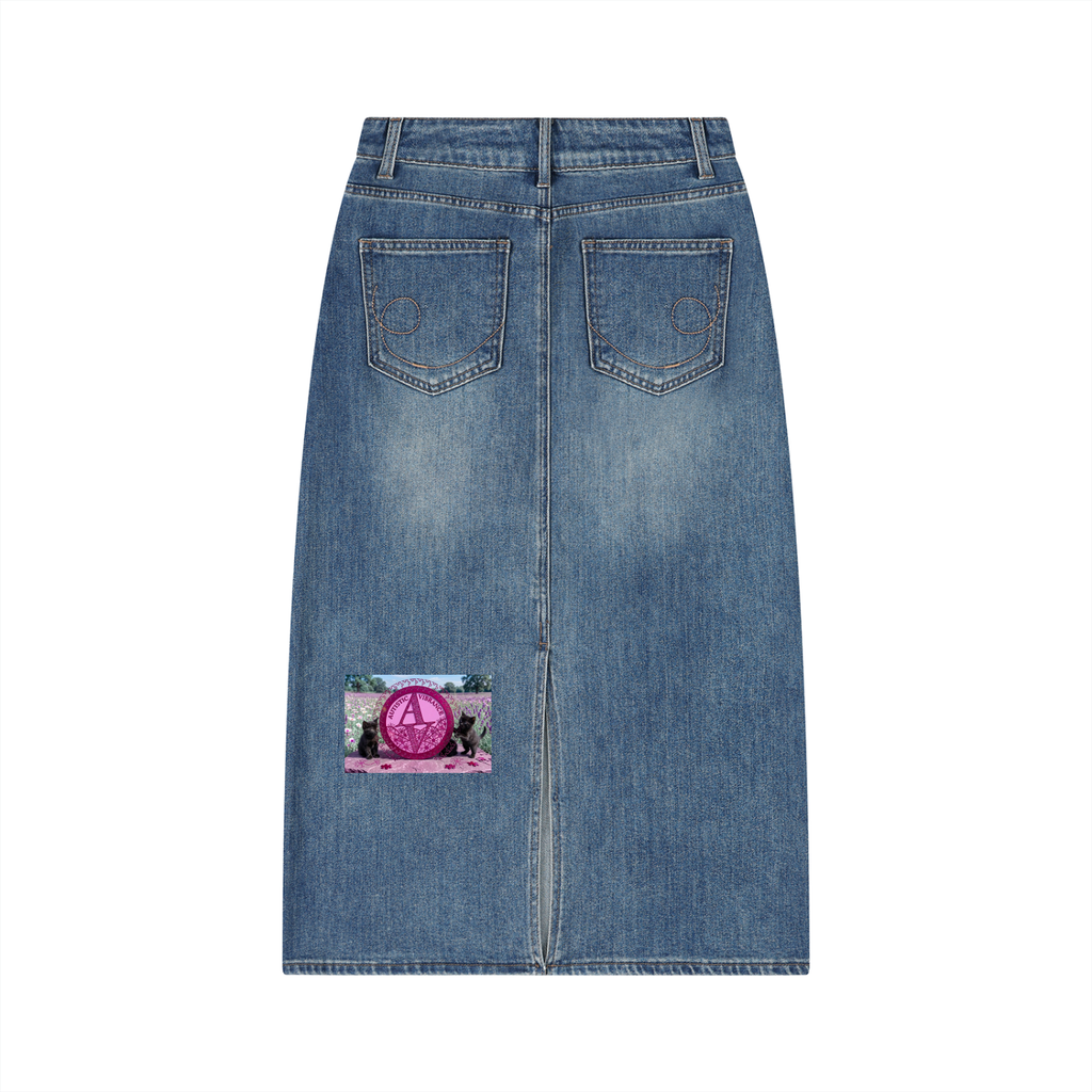Women’s Vintage Wash Denim Skirt