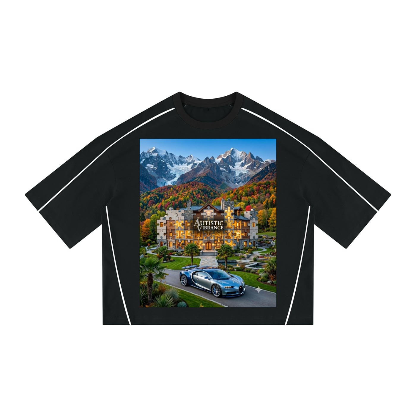Unisex Heavyweight Boxy Piping T-Shirt